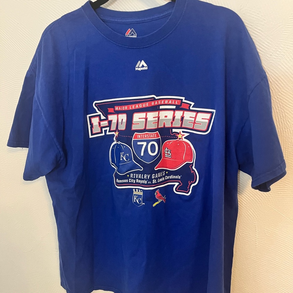 Majestic Blue I-70 Series Baseball Tee